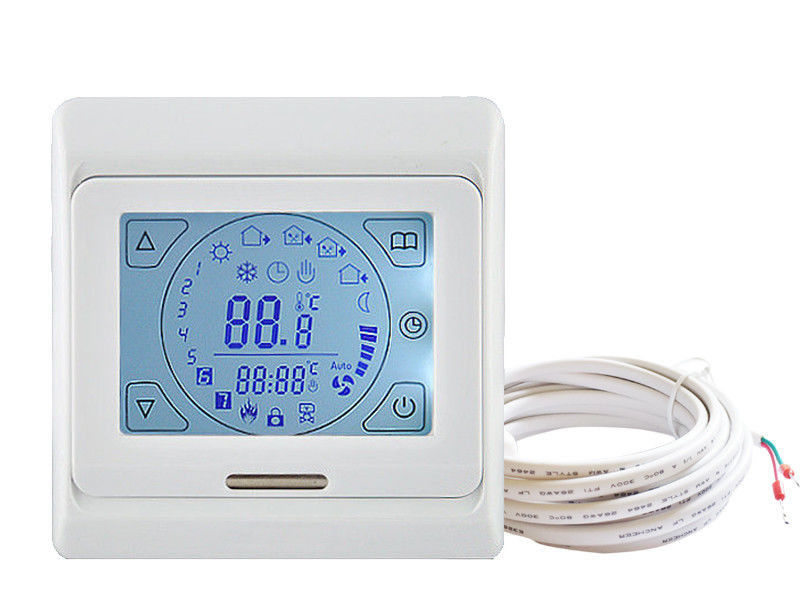 Digital White Wireless Central Heating Thermostat AC230V CE And ROHS
