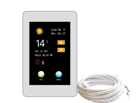 China IP20 Touch Screen Underfloor Heating Thermostat 85-265V For Home , CE Standard supplier