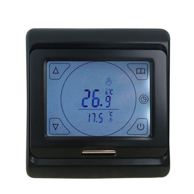 China Black Color Heated Floor Thermostat Anti Flammable PC Housing Material supplier