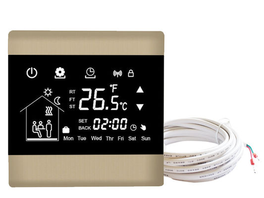 Electric Touchscreen Programmable Thermostat Floor Heating With Self - Extinguishing PC Housing