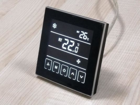 220V Central Air Conditioner Thermostat / Black Touch Screen Room Thermostat