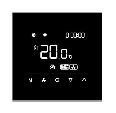 1A Output Fan Coil Thermostat With Infrared Remote Control Self Extinguishing PC Material